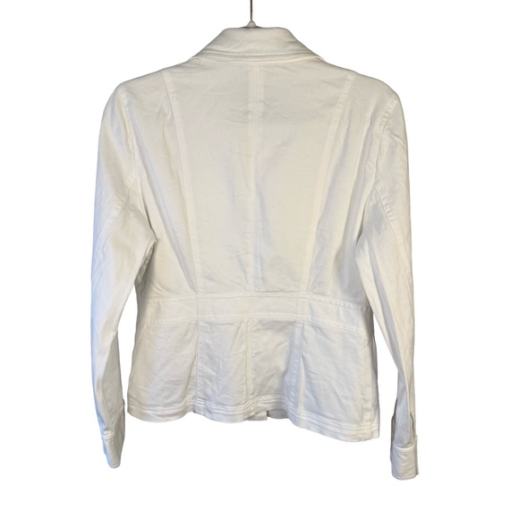 Vessuti White Cotton Stretch Jacket Size M Casual Minimalist Classic Utility - Picture 2 of 15